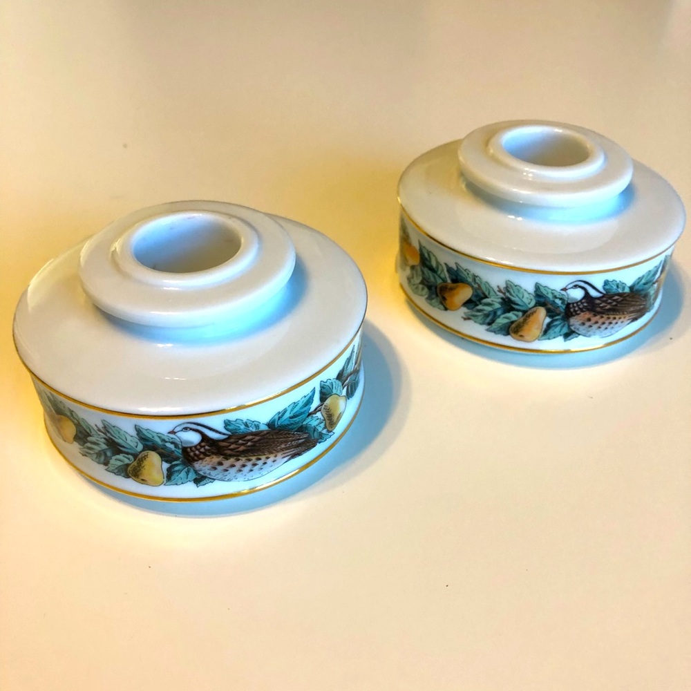 Vintage Avon 12 Days of Christmas candleholders - set of 2